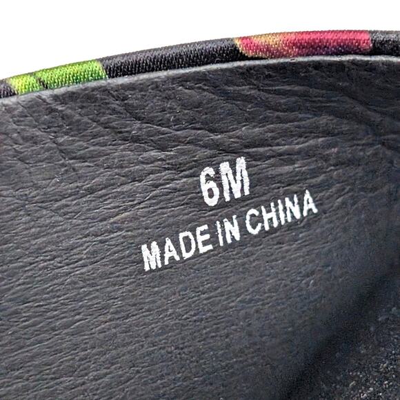 Natori Radial Chikayo Satin Slide Sandal Women's Black/Multi Size US6M EU36.5 - Picture 6 of 11